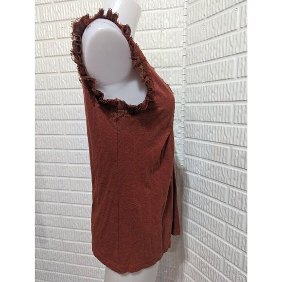 Unbranded Women's S Rust V Neck T-Shirt Silk Trimmed Floral Embellished - Picture 5 of 8